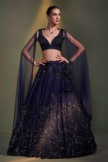 Angad Singh Floral Embroidered Bridal Lehenga Set 