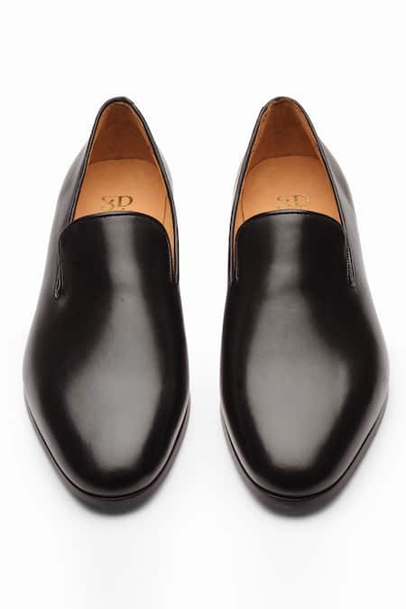 3dm Lifestyle_Black Venetian Leather Loafers_Online_at_Aza_Fashions