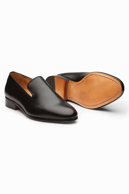 3dm Lifestyle_Black Venetian Leather Loafers_at_Aza_Fashions