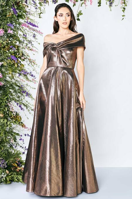 Shivani Awasty Flared Metallic Gown 