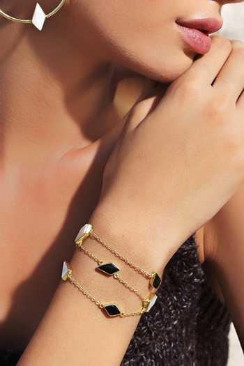 Varnika Arora_Gold Plated Diamonds, Stones Sporadic Handmade Chain Bracelet _Online_at_Aza_Fashions