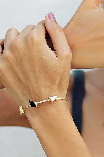 Varnika Arora_Gold Plated Pearls Dainty Handmade Stone Cuff _Online_at_Aza_Fashions