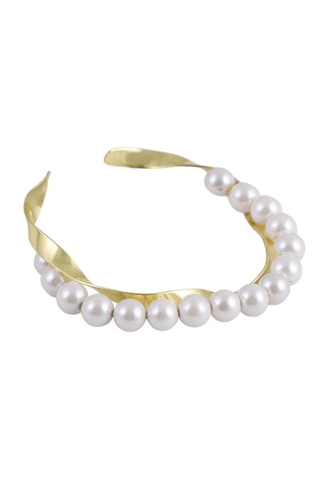 Varnika Arora Gold Plated Pearls Mia Embellished Bangle