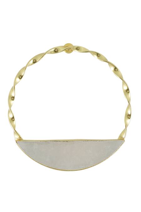 Varnika Arora_Gold Plated Beads Diana Handcrafted Hoops _Online_at_Aza_Fashions