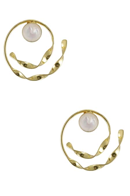 Varnika Arora Ava Pearl Embellished Hoops 