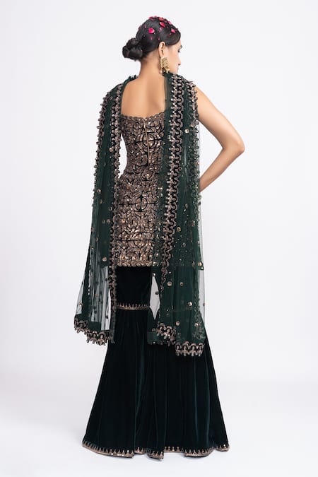 Vvani By Vani Vats Embroidered Kurta & Sharara Set 