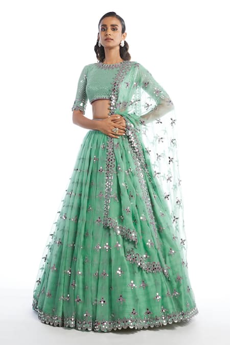 Vvani by Vani Vats Silk Organza Bridal Lehenga Set 