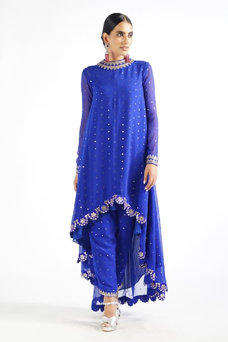 Vvani By Vani Vats Mirror Embroidered Kurta & Pant Set 