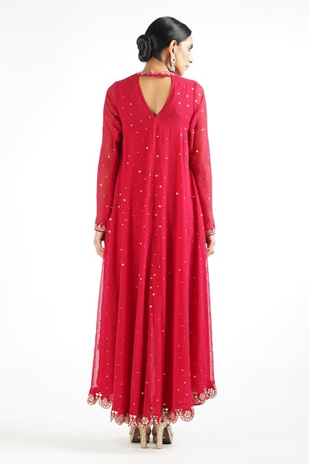 Vvani By Vani Vats Mirror Embroidered Kurta & Pant Set 