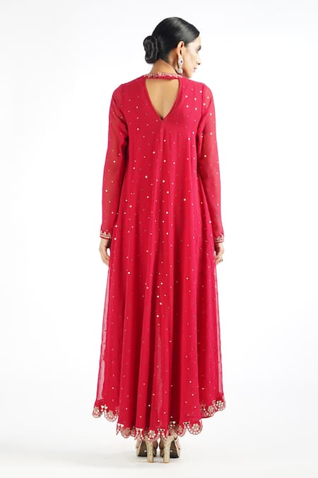 Vvani By Vani Vats Mirror Embroidered Kurta Pant Set 