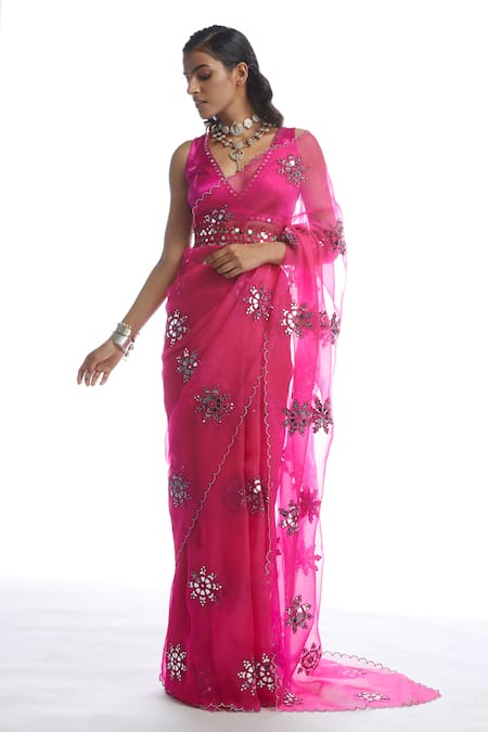 Vvani by Vani Vats Silk Organza Saree with Blouse 