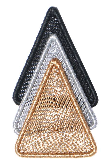 Buy_Vaidaan_Gold Plated Embroidery Trinity Earrings _Online_at_Aza_Fashions