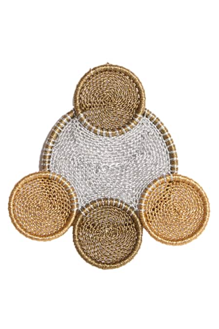 Buy_Vaidaan_Gold Plated Embroidery Quin Coins Earrings _Online_at_Aza_Fashions