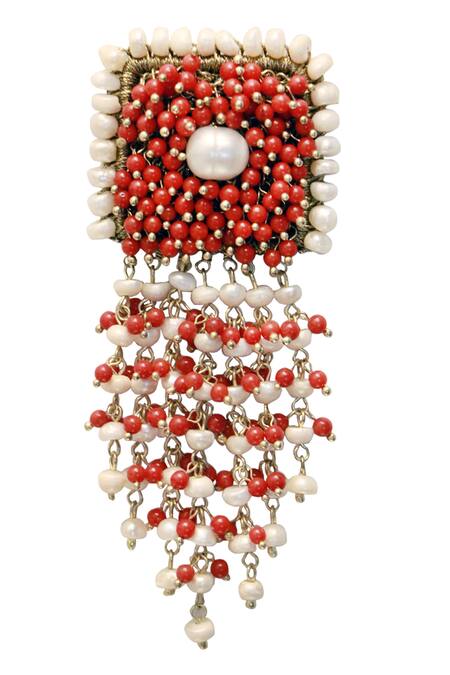 Vaidaan_Gold Plated Pearls, Beads Bittersweet Music Danglers _Online_at_Aza_Fashions