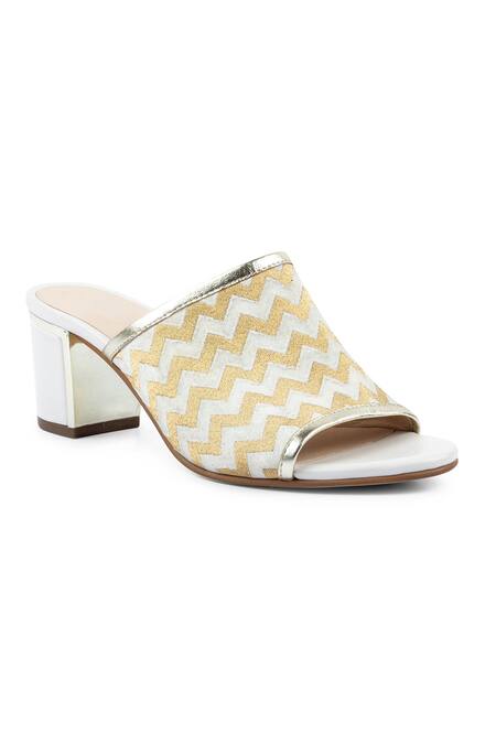 White mules block heel hot sale