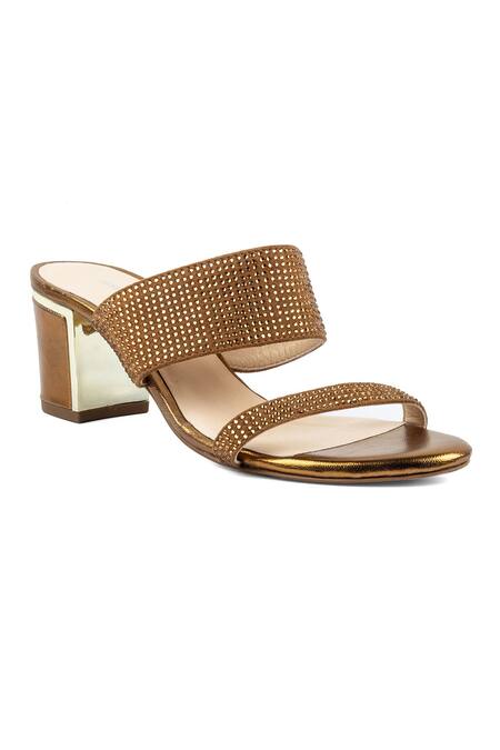 Vanilla Moon_Brown Embroidery Vania Block Heel Sandals_Online_at_Aza_Fashions