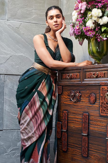 Impressive Rama Soft Silk Saree With Jazzy Blouse Piece – LajreeDesigner