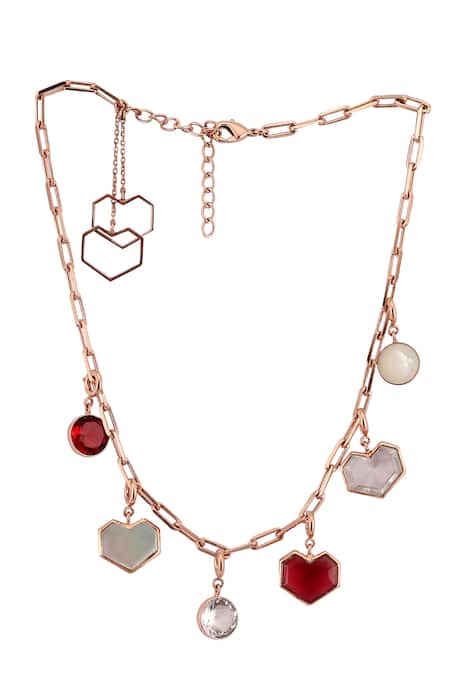 14K Yellow Gold with Rose Gold Hearts Child's Puffed Heart Charm Bracelet -  Reflections Fine Jewelry