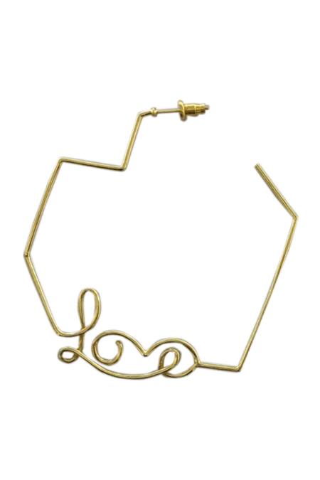 Buy_Varnika Arora_Gold Plated Cut Work Handcrafted Love Hoops_Online_at_Aza_Fashions