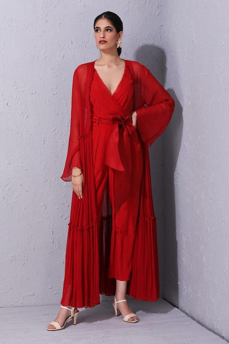 Varun Bahl Tiered Jacket with Jumpsuit 