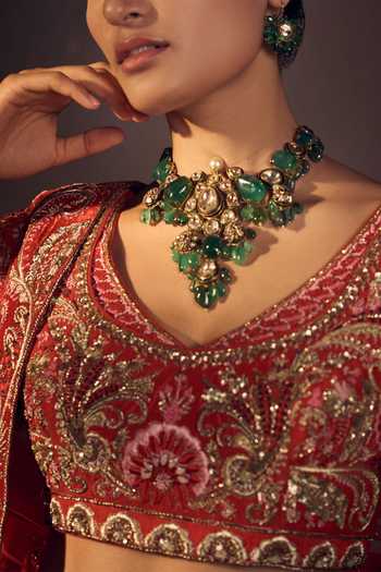 Buy Varun Bahl Red Embroidered Lehenga Set Online at Aza Fashions Buy_Varun Bahl_Red Embroidered Lehenga Set_Online_at_Aza_Fashions