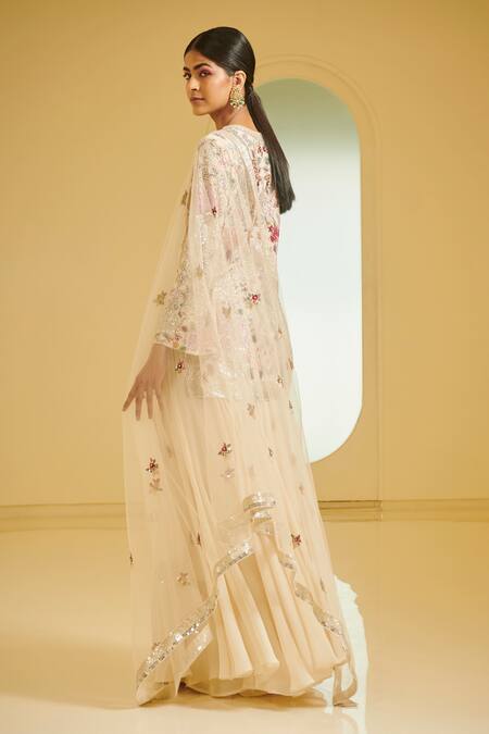 Buy Varun Bahl White Round Embroidered Kurta Sharara Set Online at Aza Fashions Buy_Varun Bahl_White Round Embroidered Kurta Sharara Set _Online_at_Aza_Fashions