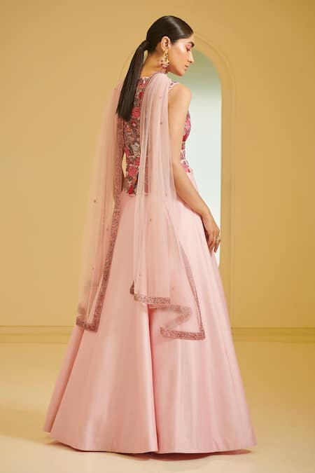 Varun Bahl Embroidered Gillet & Lehenga Set 