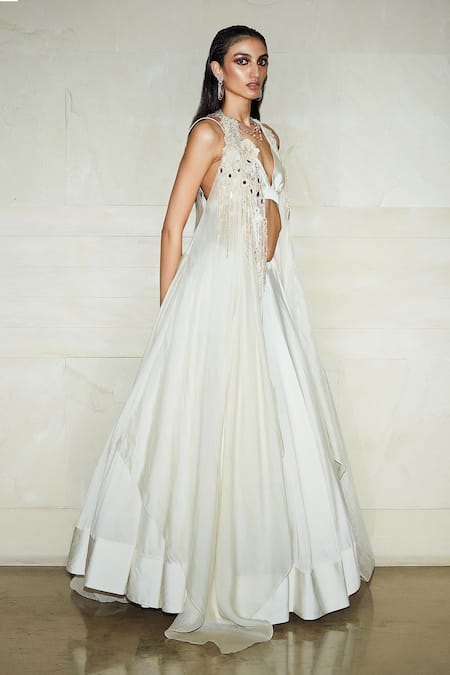 Varun Bahl Embroidered Cape & Skirt Set 