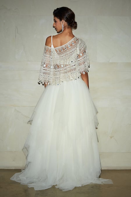 Varun Bahl Organza Cape & Skirt Set 