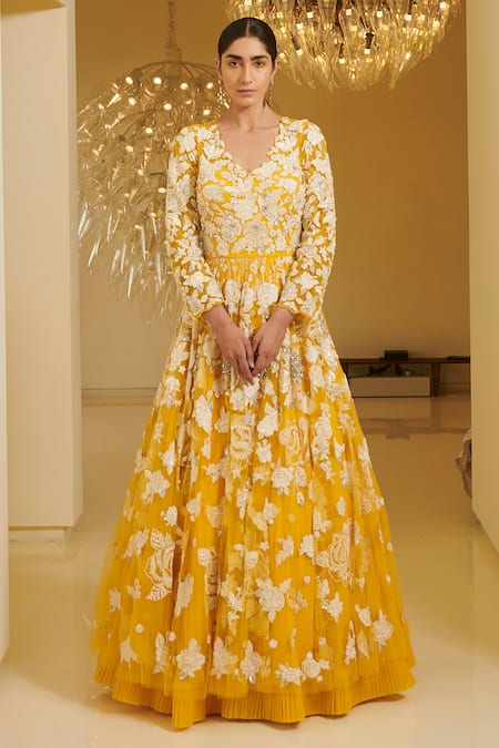 Varun Bahl Floral Embroidered Gown 