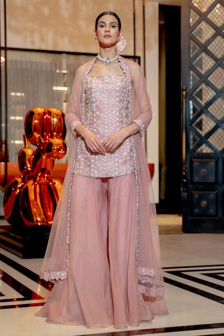 Varun Chakkilam Embroidered Kurta Palazzo Set 
