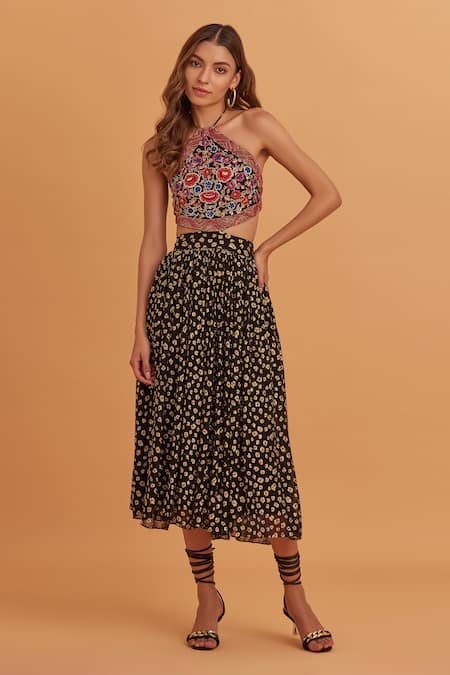 Verb By Pallavi Singhee Leopard Pattern Embroidered Dress 