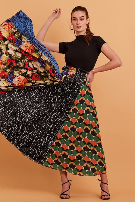 Verb by Pallavi Singhee Printed Pleated Skirt 