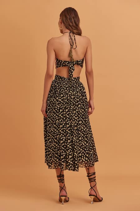 Verb By Pallavi Singhee Leopard Pattern Embroidered Dress 