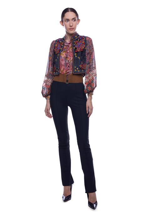 Verb By Pallavi Singhee Multi Color Velvet Open Embroidered Jacket Online at Aza Fashions Verb By Pallavi Singhee_Multi Color Velvet Open Embroidered Jacket_Online_at_Aza_Fashions