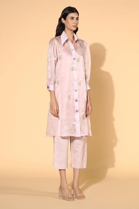 Meadow_Purple Tunic Silk Organza  Pant Linen Inner And Set_Online_at_Aza_Fashions