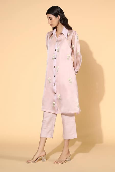 Buy_Meadow_Purple Tunic Silk Organza  Pant Linen Inner And Set_Online_at_Aza_Fashions