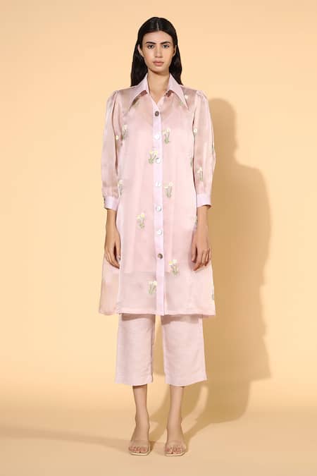 Shop_Meadow_Purple Tunic Silk Organza  Pant Linen Inner And Set_Online_at_Aza_Fashions