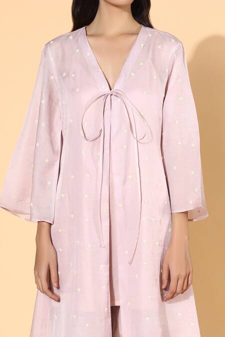 Shop_Meadow_Purple Tunic Silk Organza  Pant Linen Inner V And Set_Online_at_Aza_Fashions