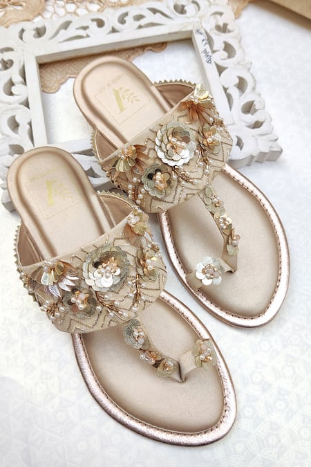 House Of Vian Embroidered Kolhapuri Flats 