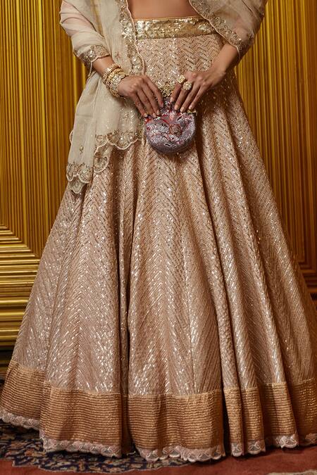 Buy Jade By Monica & Karishma Gold Round Embroidered Bridal Lehenga Set Online at Aza Fashions Buy_Jade By Monica & Karishma_Gold Round Embroidered Bridal Lehenga Set _Online_at_Aza_Fashions