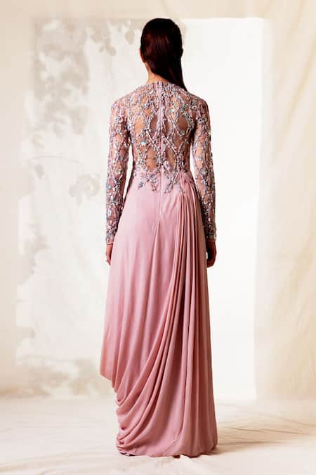 Vivek Patel Embroidered Draped Gown