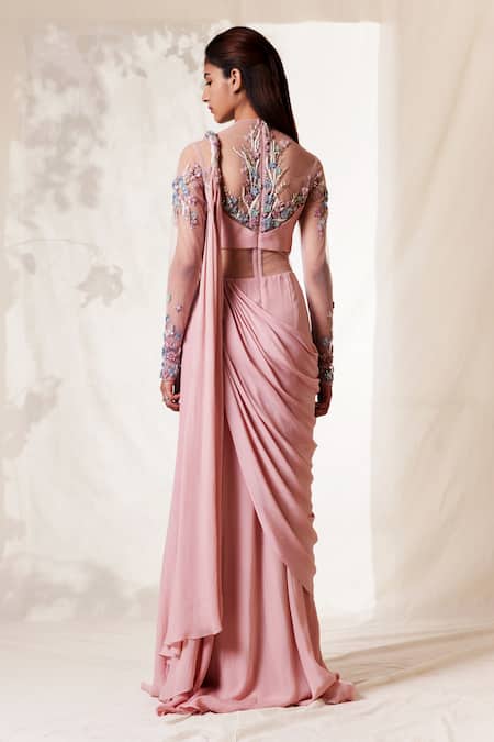 Vivek Patel Embroidered Saree Gown 