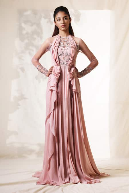 Vivek Patel Embroidered Draped Gown 