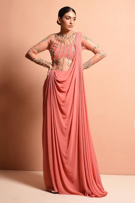 Vivek Patel Embellished Saree Gown 