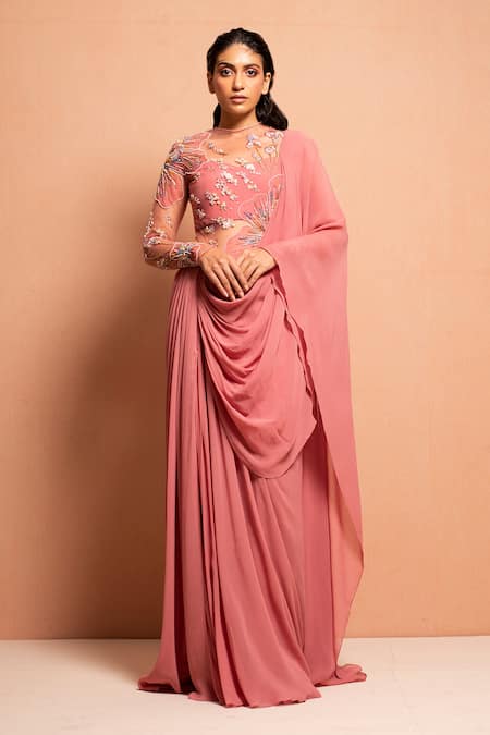 Vivek Patel Embellished Saree Gown 