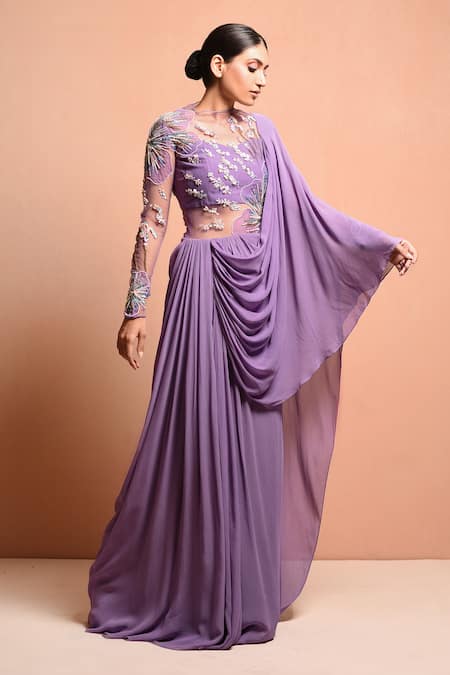 Vivek Patel Embellished Saree Gown 