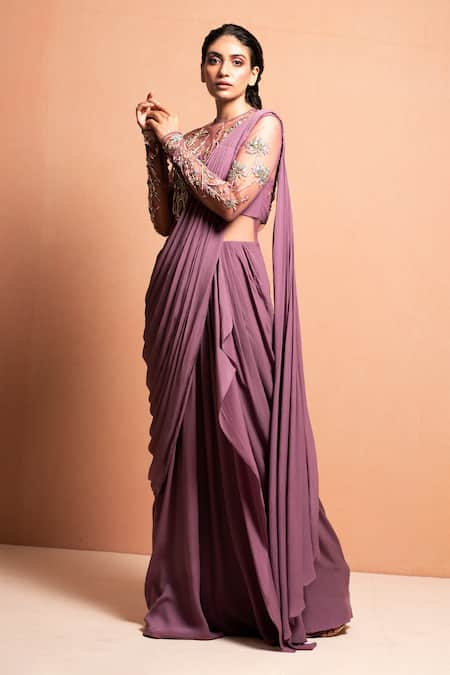 Vivek Patel Embellished Saree Gown 