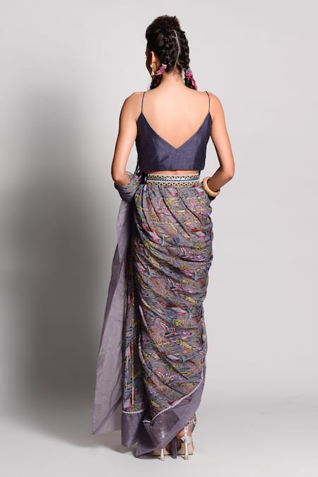 Rishi and Vibhuti Printed Pre-Draped Saree 