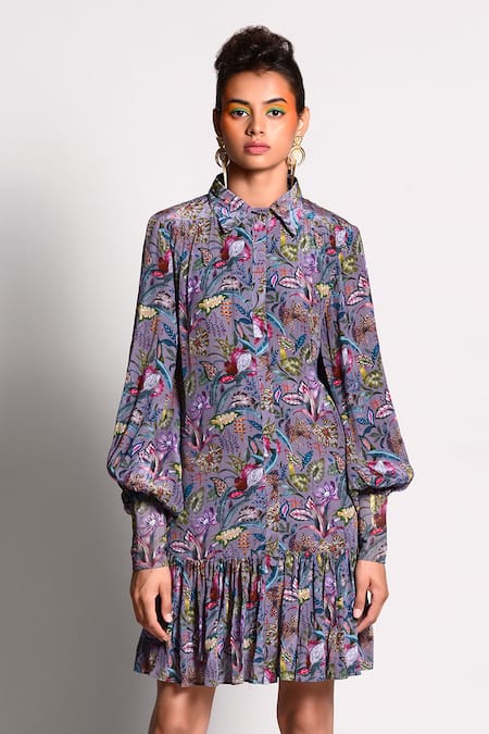 Rishi and Vibhuti Printed Shirt Dress 